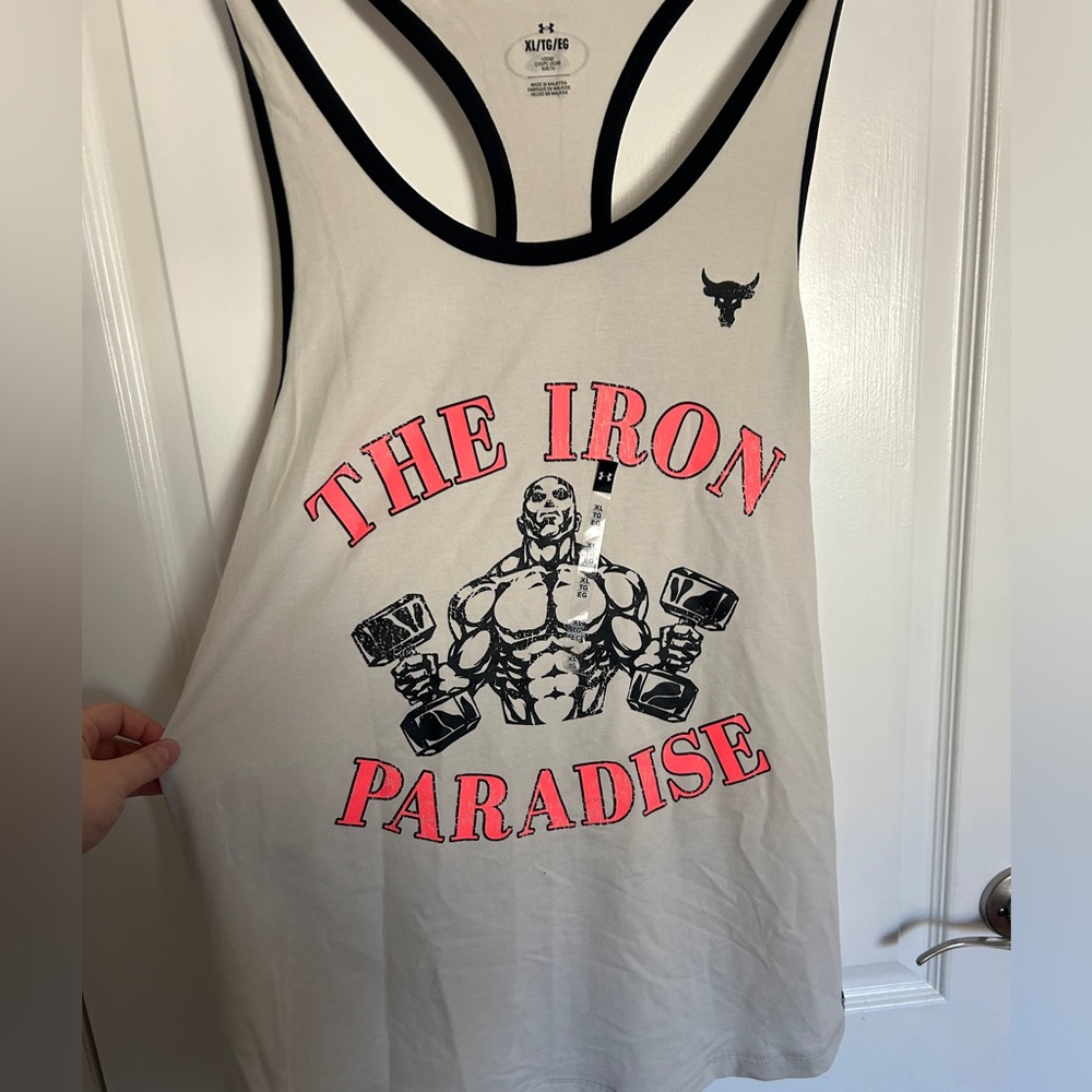 Under Armour Project Rock Iron Paradise muscle tank top  NWT XL